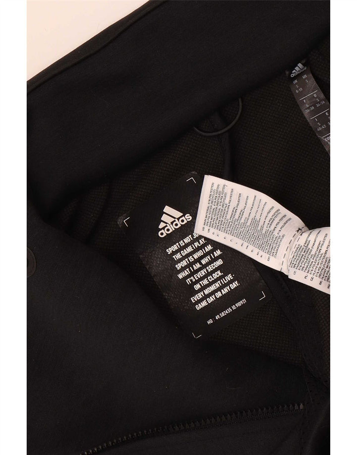 Damska bluza dresowa Adidas Crop Top Jacket UK 8/10 Mały czarny poliester
