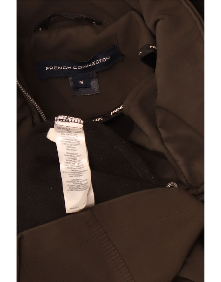 FRENCH CONNECTION Damska kurtka parka z kapturem UK 12, średni poliester khaki