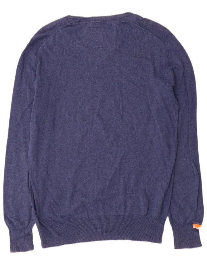 Męski sweter Superdry z dekoltem w łódkę, duży niebieski