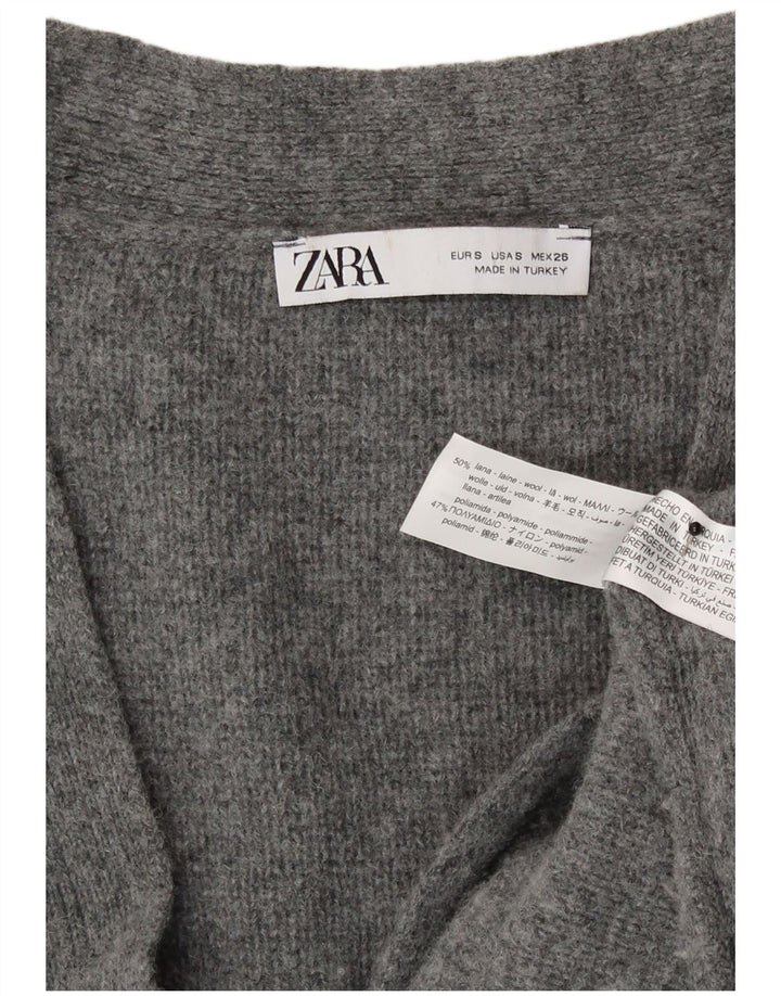 Damski sweter oversize Zara UK 10 Small, szara wełna