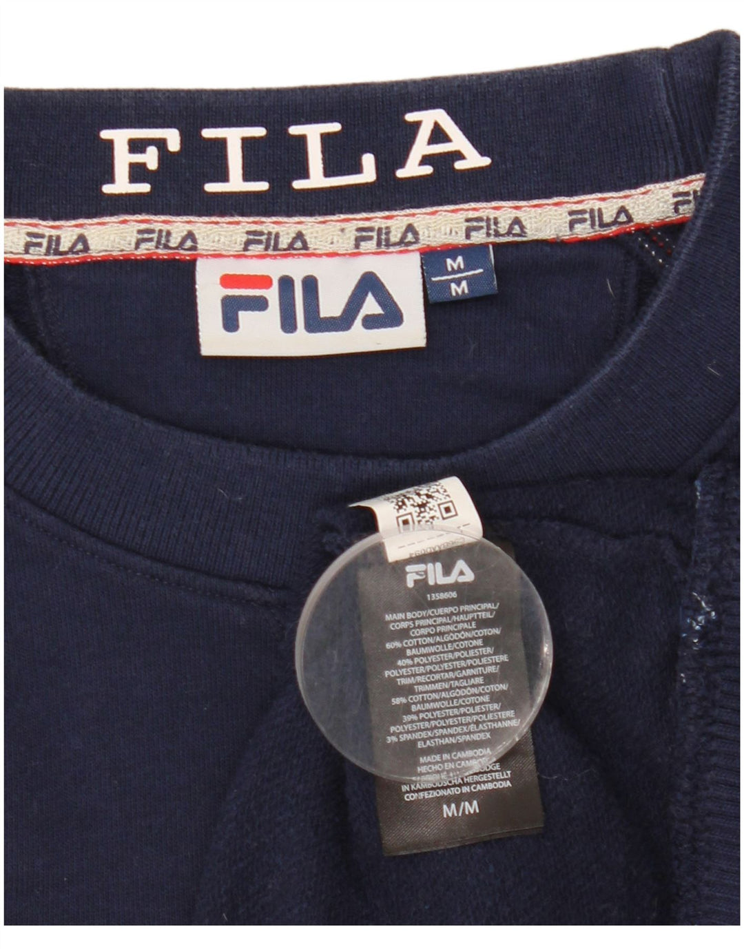 Męska bluza z grafiką Fila, średni granatowy, bawełniany