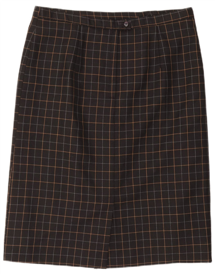 Prosta spódnica damska VINTAGE W34 w dużą czarną kratkę