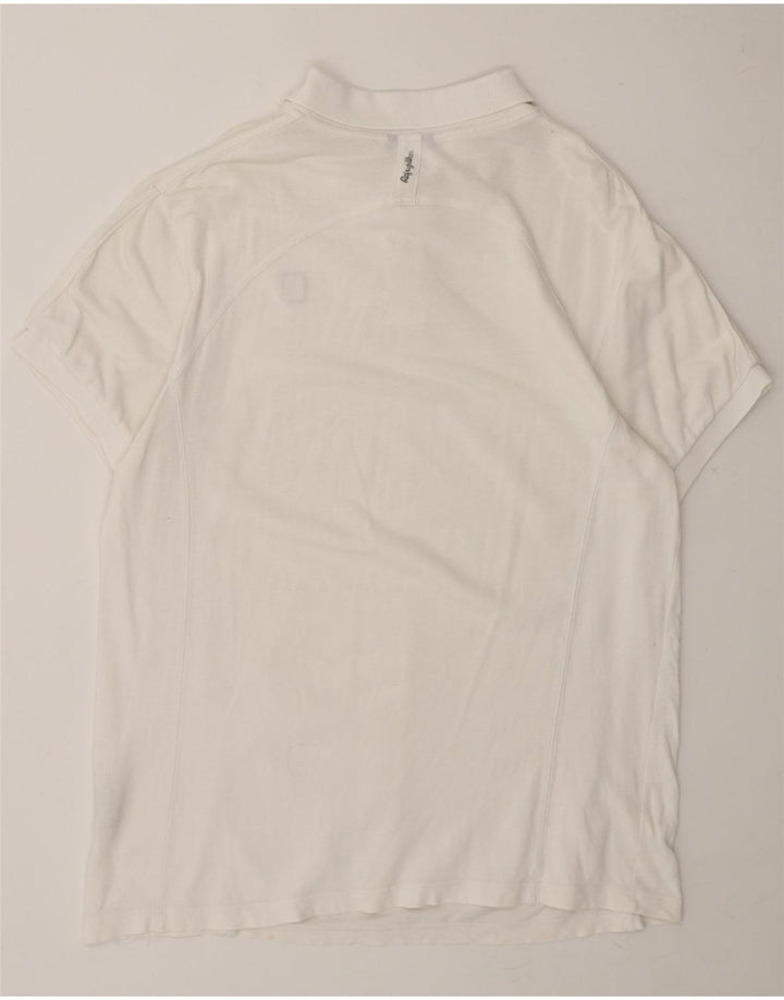 REFRIGIWEAR Mens Polo Shirt XL White Cotton Vintage Refrigiwear and Second-Hand Refrigiwear from Messina Hembry 