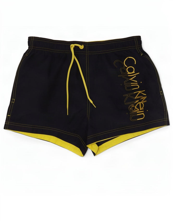 Męskie spodenki kąpielowe Calvin Klein z grafiką, duże, granatowe, z poliestru