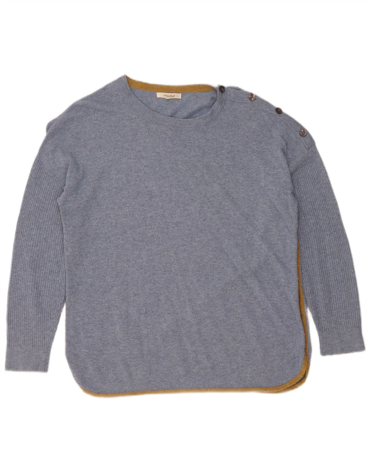 Damski sweter z dekoltem w łódkę White Stuff UK 14, duży, niebieski, wiskoza