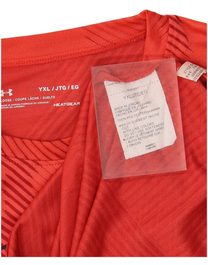 Chłopięcy T-shirt z grafiką UNDER ARMOUR Heat Gear na 13-14 lat w czerwone paski