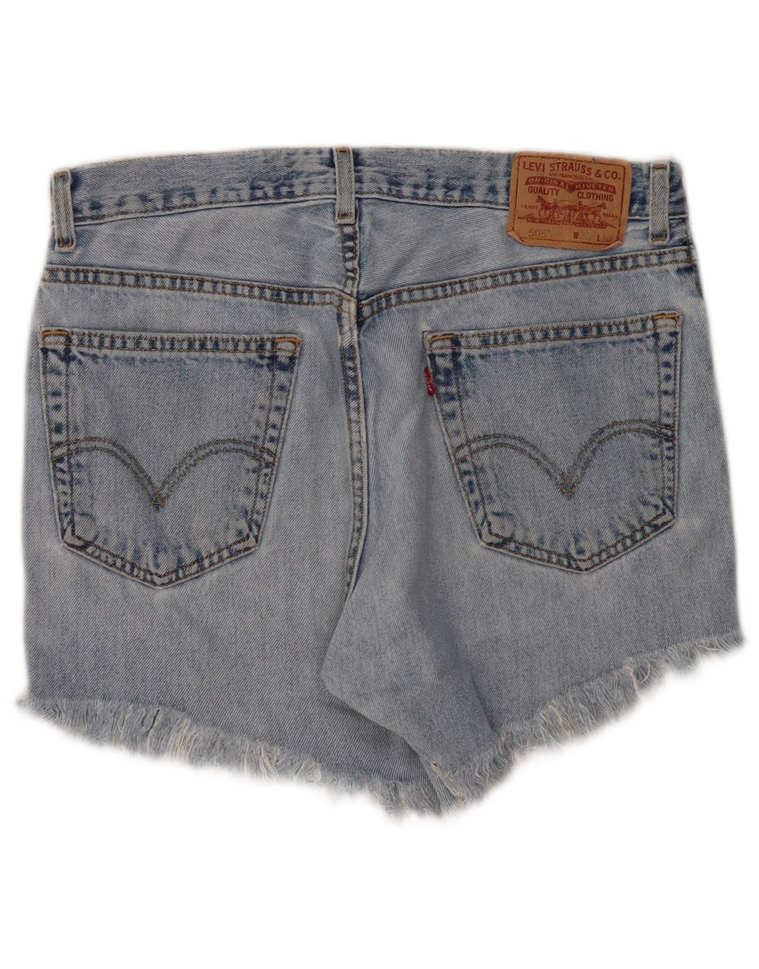 Damskie spodenki jeansowe Levi's 505 z wysokim stanem i regularnym krojem W33, średni niebieski