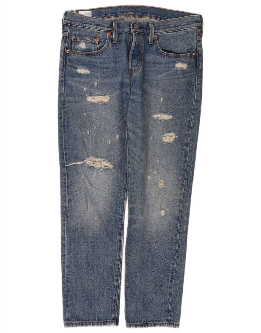 Damskie jeansy Levi's 501 w trudnej sytuacji W29 L28 Niebieskie bawełniane