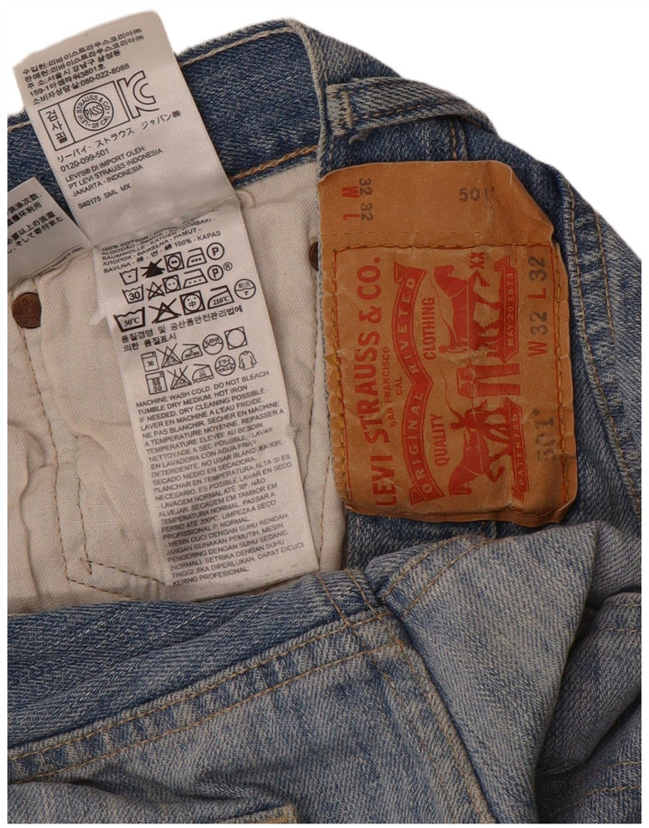 Męskie jeansy Levi's 501 Straight W32 L32 Niebieskie bawełniane