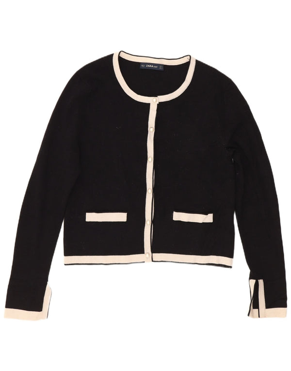 Sweter damski Zara Crop Cardigan UK 10 Small Black Colorblock