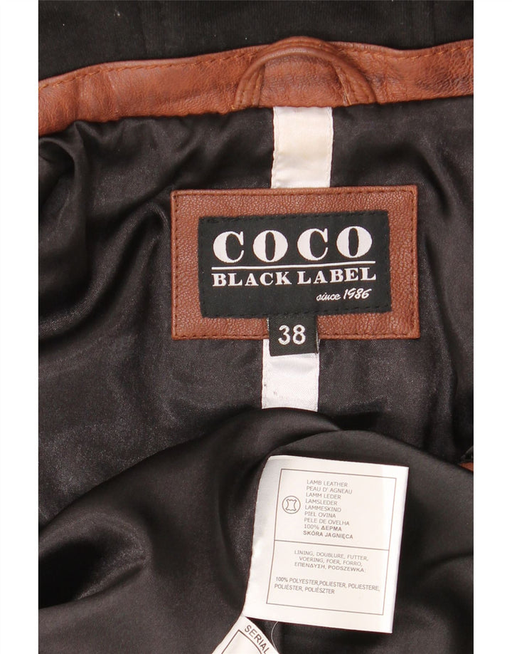 Vintage damska kurtka motocyklowa z kapturem EU 38 w kolorze średniego brązu