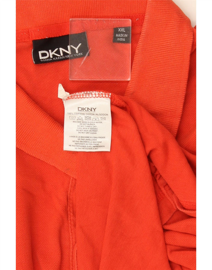 Męska koszulka polo DKNY z grafiką, 2XL, pomarańczowa, bawełniana