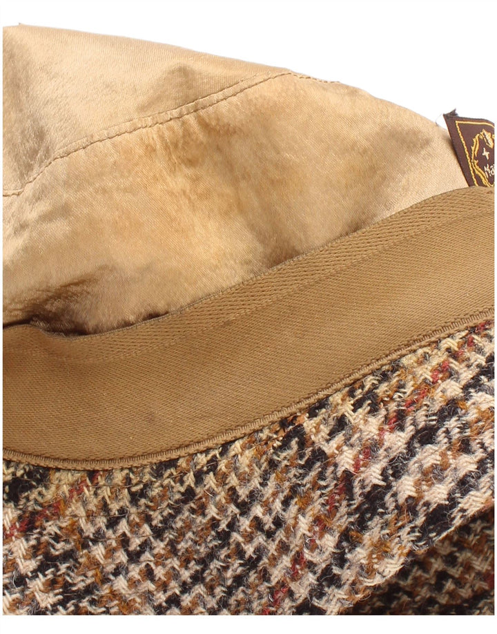 Vintage męski kapelusz typu Bucket, duży, beżowy, klasyczny w pepitkę