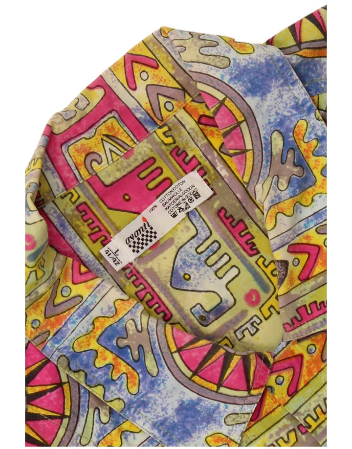 Koszula męska Avanti w abstrakcyjny wzór, rozmiar 41/42, duża, wielokolorowa