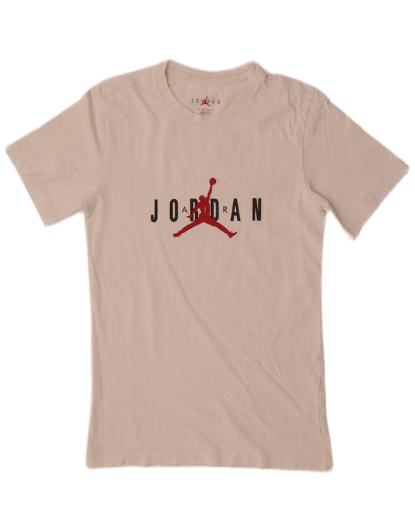 Męski T-shirt z grafiką Jordan, top XS, biała bawełna