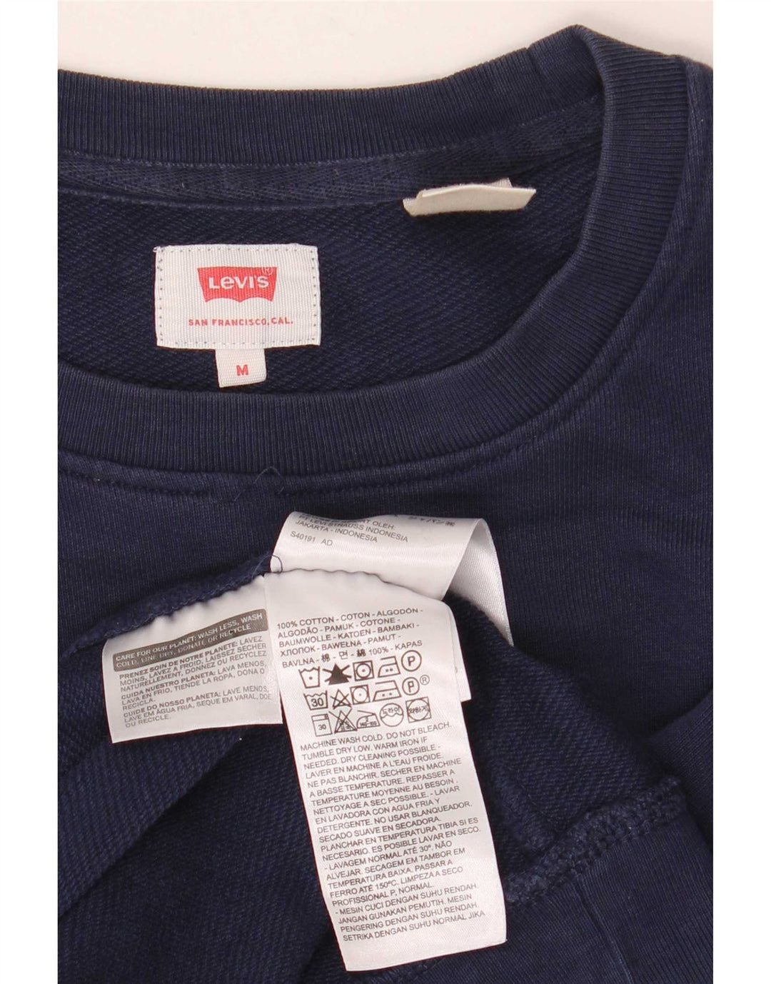 Męska bluza Levi's Sweter Średni granatowy, bawełniany