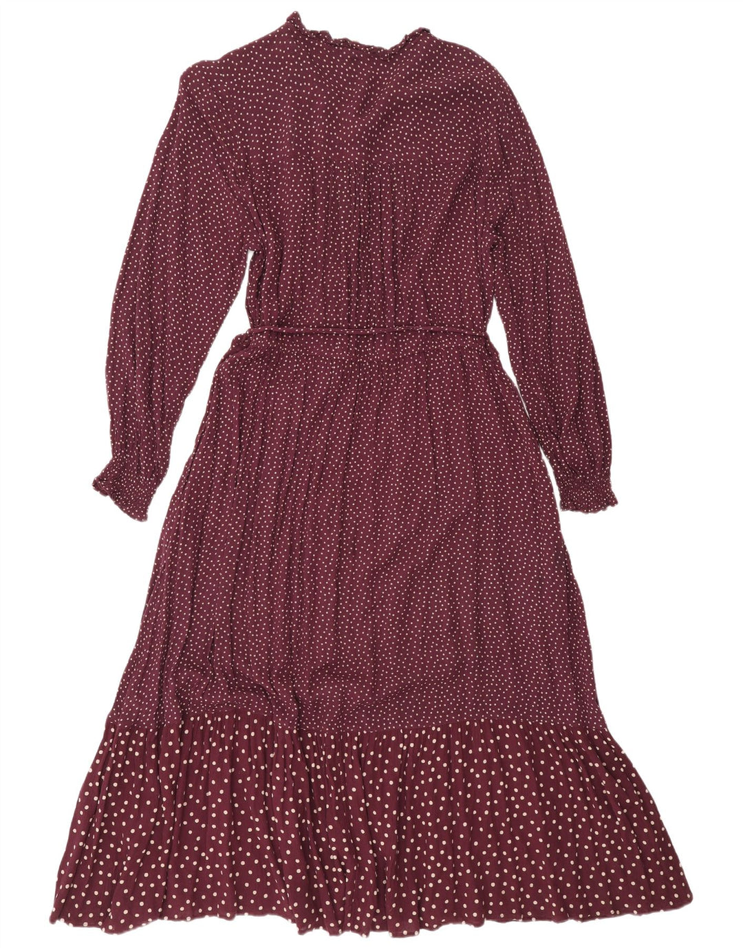 Damska sukienka maxi z długim rękawem Fat Face UK 12 Średnia burgundowa w cętki