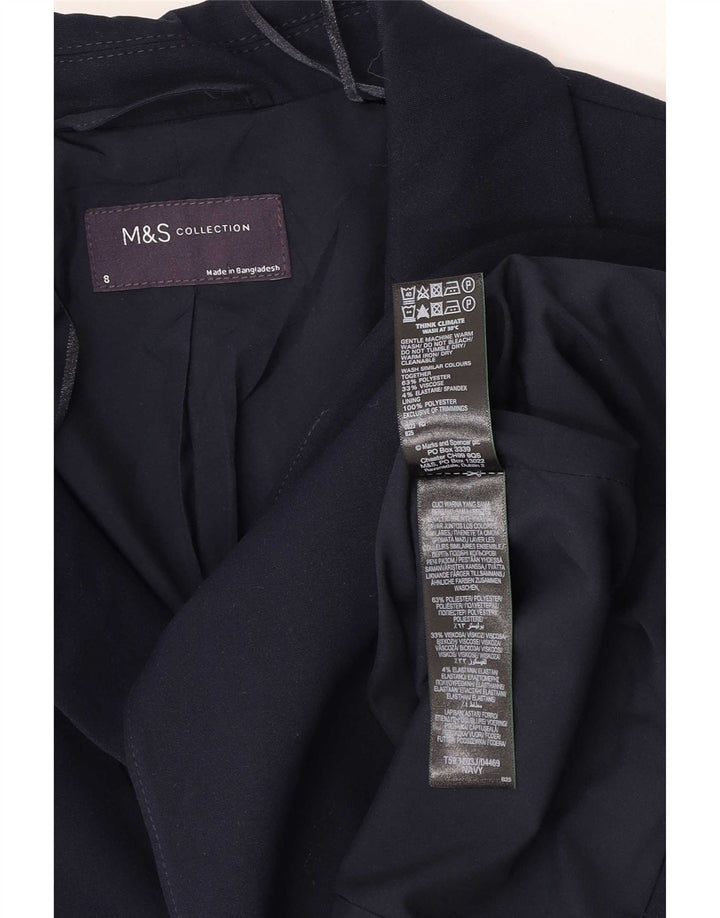 Marks & Spencer Damska marynarka zapinana na 1 guzik, UK 8, mała, granatowa