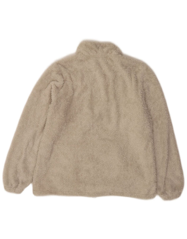 Damski sweter polarowy New Balance z zamkiem błyskawicznym UK 16, duży, beżowy poliester