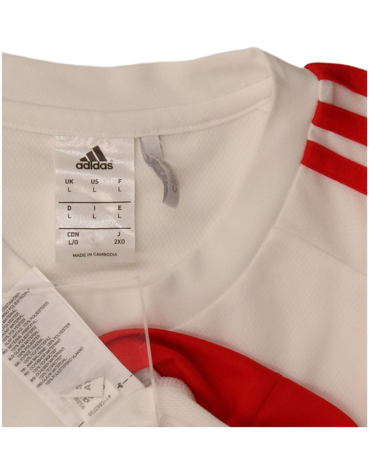 Adidas Męska koszulka Climalite Top, duża, biała, z poliestru