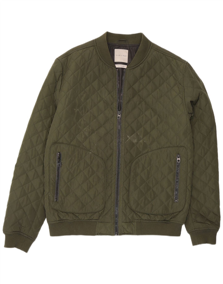 Męska pikowana kurtka Zara UK 42 XL Zielony poliester
