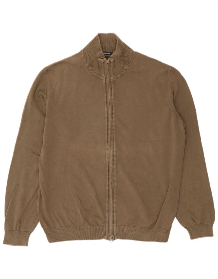 Męski sweter rozpinany Massimo Dutti, duży, bawełniany khaki