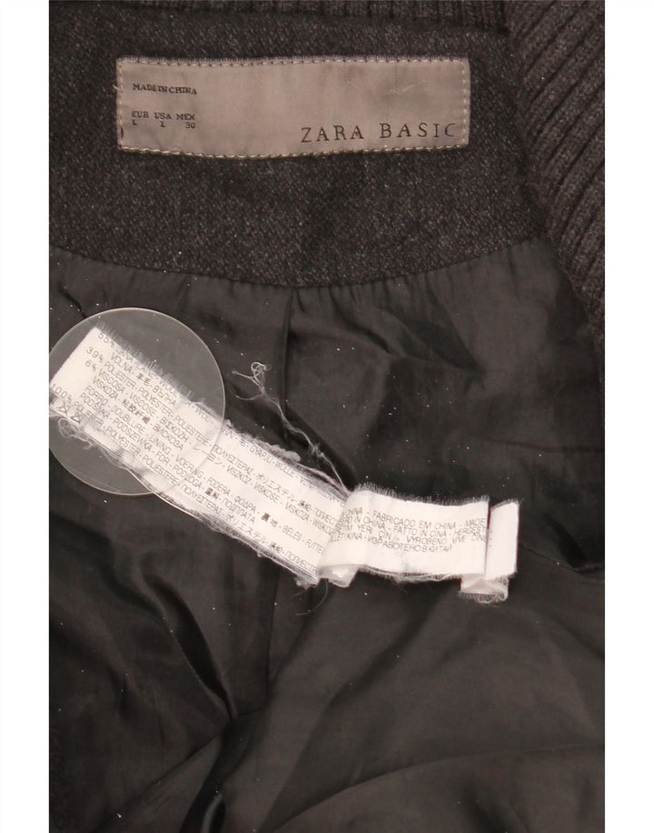 Płaszcz damski ZARA UK 14, duży, szary, wełniany