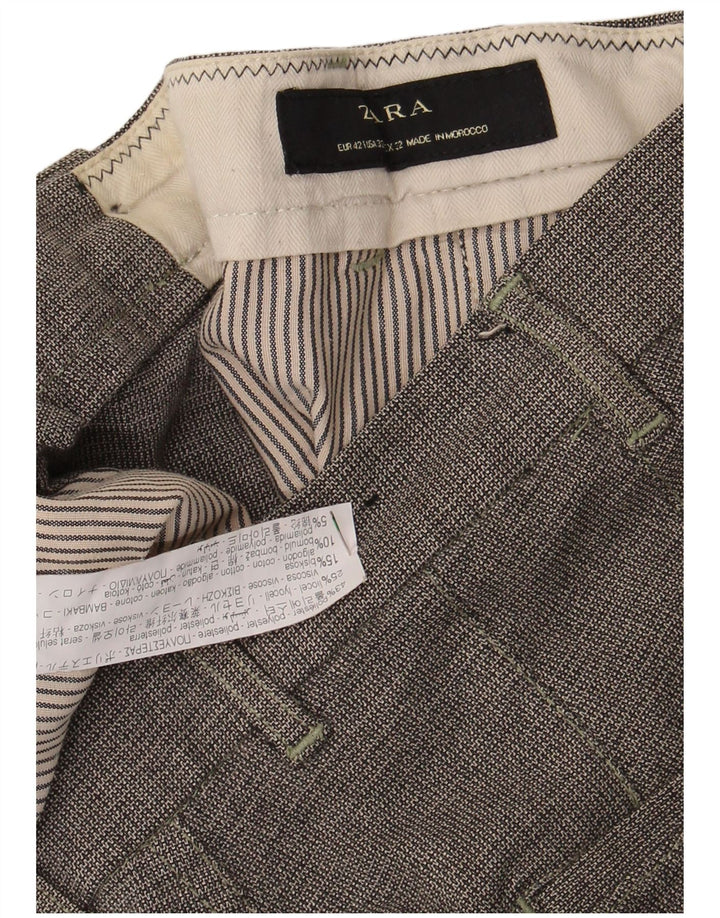 Spodnie damskie Zara Slim Chino EU 42 Large W32 L28 Szary poliester