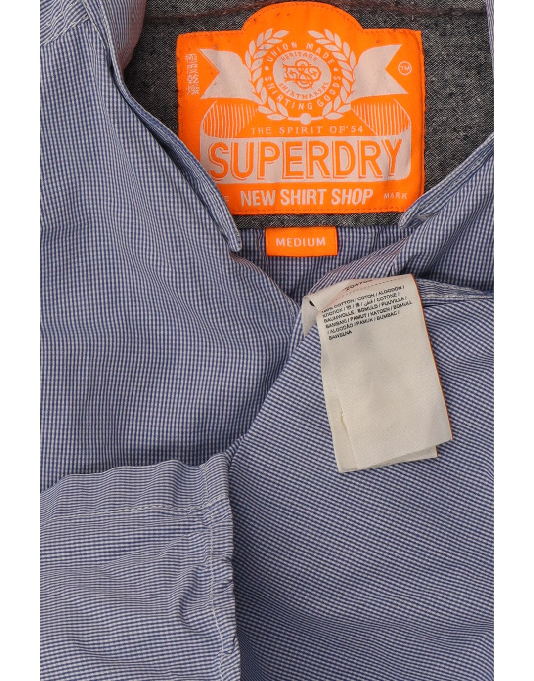 SUPERDRY Koszula męska, bawełniana, w ciemnoniebieskie prążki