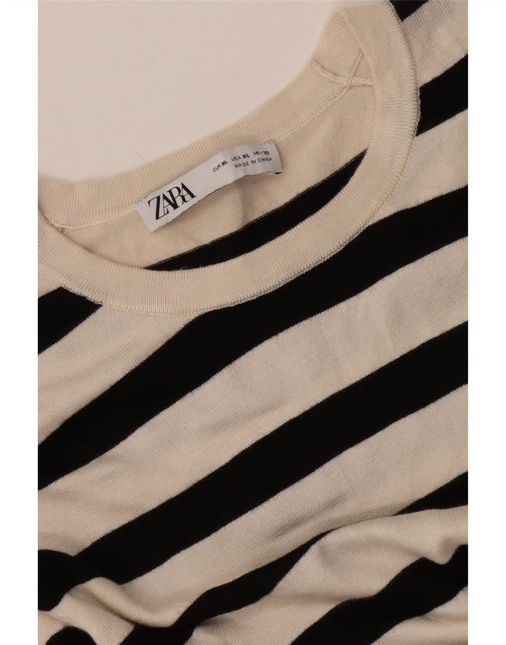 Damska bluzka Zara UK 18 XL w białe paski