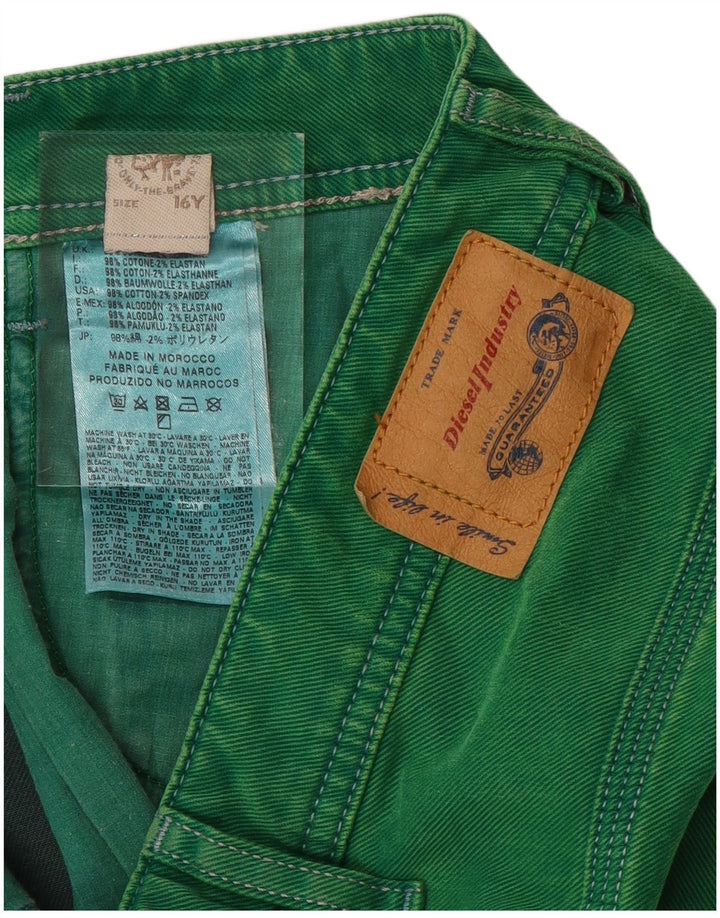 DIESEL Chłopięce spodenki jeansowe 15-16 lat W32 Zielona bawełna