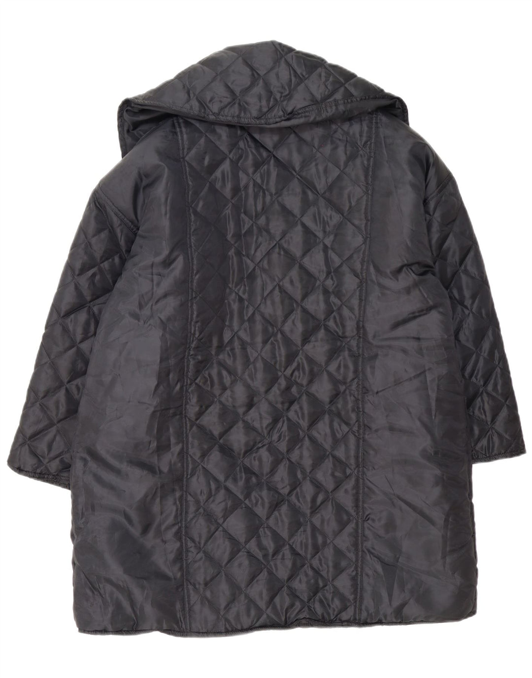 Damski, oversize'owy, pikowany płaszcz Roberta di Camerino UK 18 XL, czarny