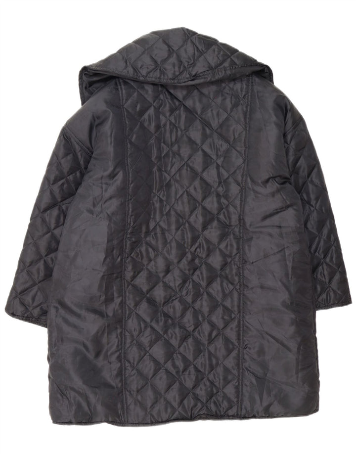 Damski, oversize'owy, pikowany płaszcz Roberta di Camerino UK 18 XL, czarny