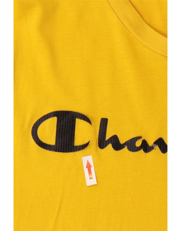Męski T-shirt Champion z grafiką, średni żółty