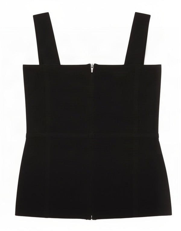 Damski krótki top Zara UK 8, mały, czarny nylon
