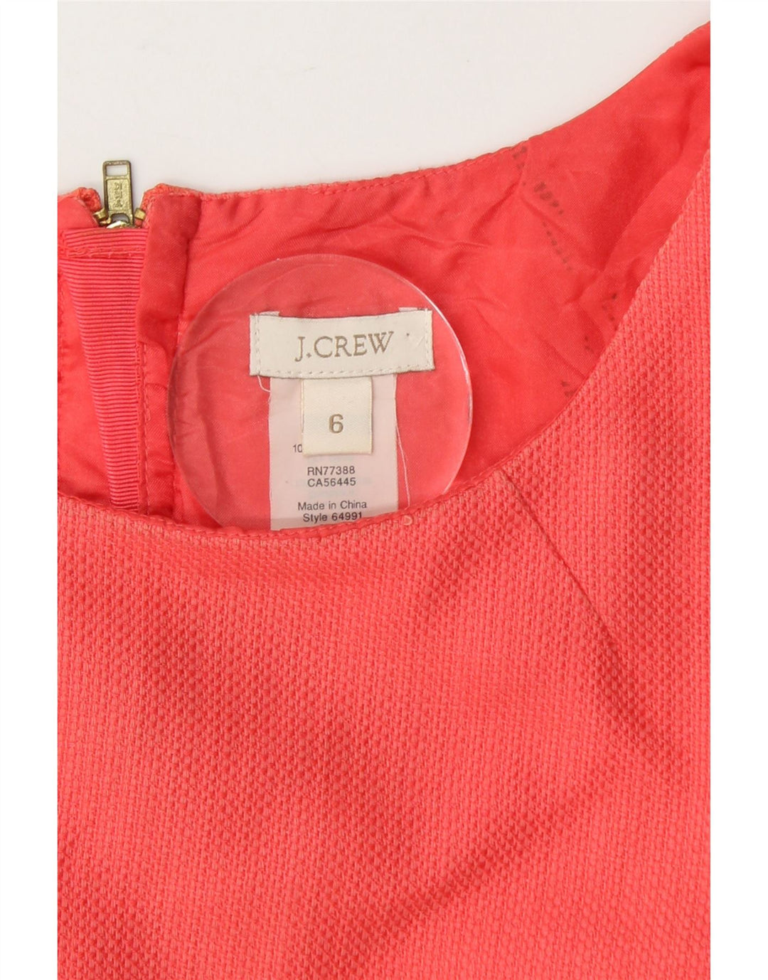 J. CREW Womens Sleeveless Sheath Dress US 6 Medium Pink Cotton Vintage J. Crew and Second-Hand J. Crew from Messina Hembry 