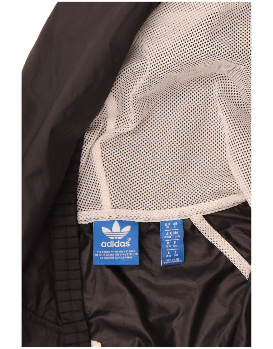 Damska kurtka przeciwdeszczowa Adidas z kapturem UK 18 XL, czarny poliester
