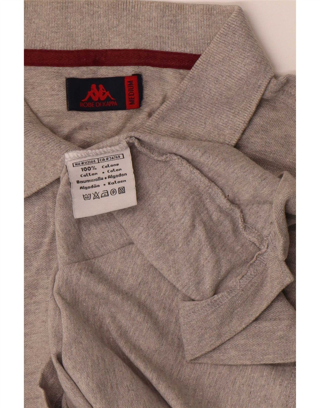 Męska koszulka polo Kappa, średnia, szara, bawełniana nakrapiana