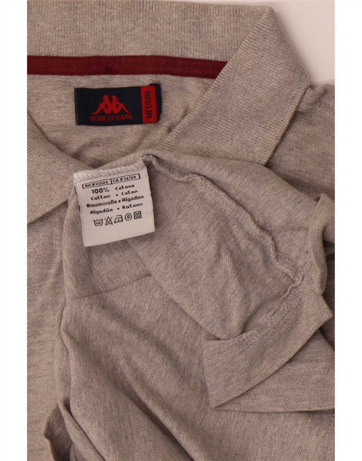 Męska koszulka polo Kappa, średnia, szara, bawełniana nakrapiana
