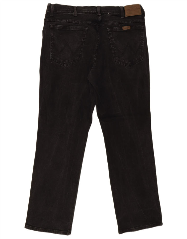 Męskie jeansy Wrangler o prostym kroju W36 L30, czarne, bawełniane
