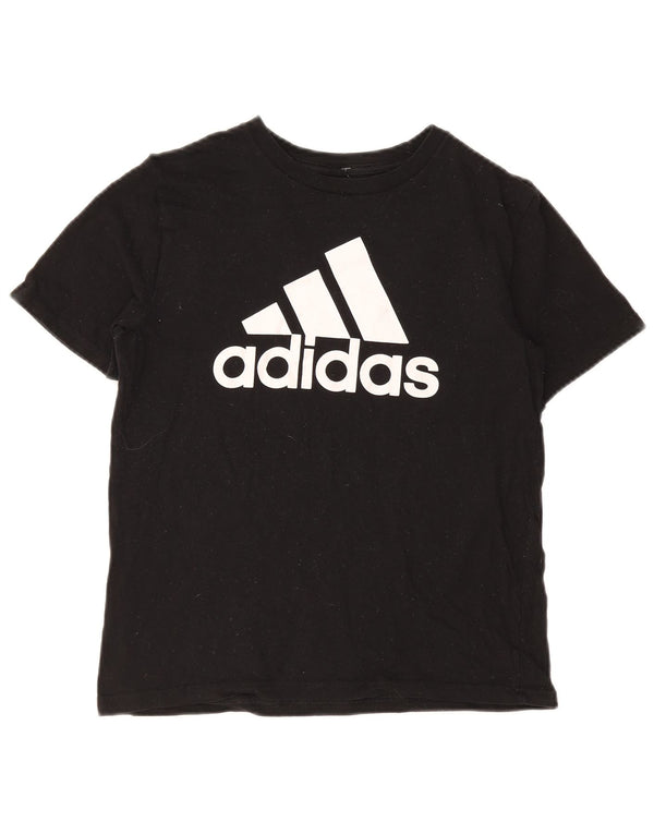 Chłopięca koszulka z grafiką Adidas Top 10-11 lat, średnia czarna bawełna