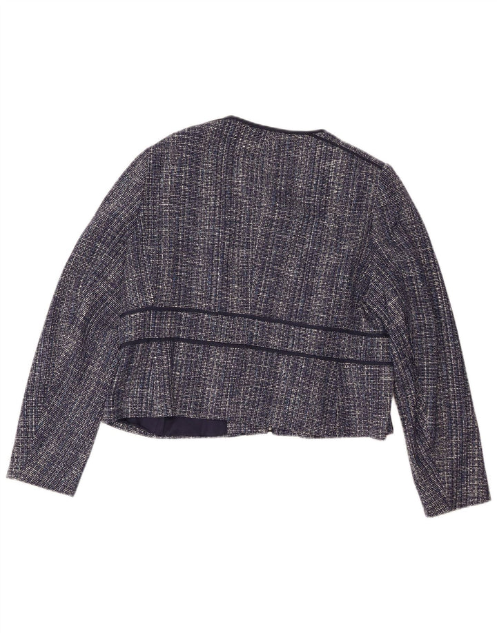 Kurtka damska Hobbs Crop Blazer UK 18 XL Granatowa nakrapiana