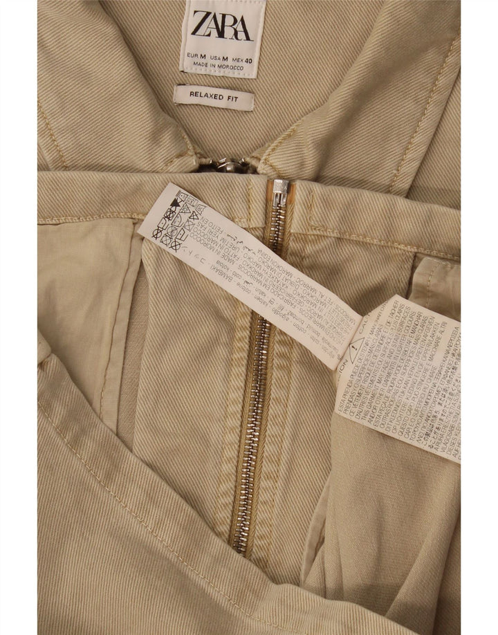 Męska kurtka dżinsowa Zara Relaxed UK 38, średnia bawełna khaki