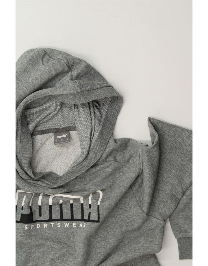 PUMA Mens Graphic Hoodie Jumper Small Grey Cotton Vintage Puma and Second-Hand Puma from Messina Hembry 