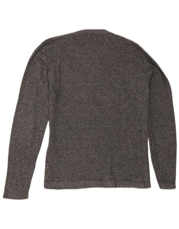 Męski sweter Jack & Jones z okrągłym dekoltem, średnioszary, bawełniany w plamki