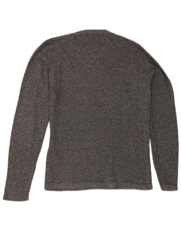 Męski sweter Jack & Jones z okrągłym dekoltem, średnioszary, bawełniany w plamki