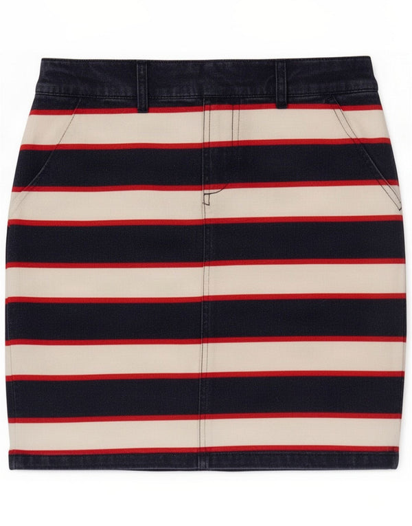 Tommy Hilfiger Womens Mini Skirt US 0 XS W28 Blue Striped Cotton