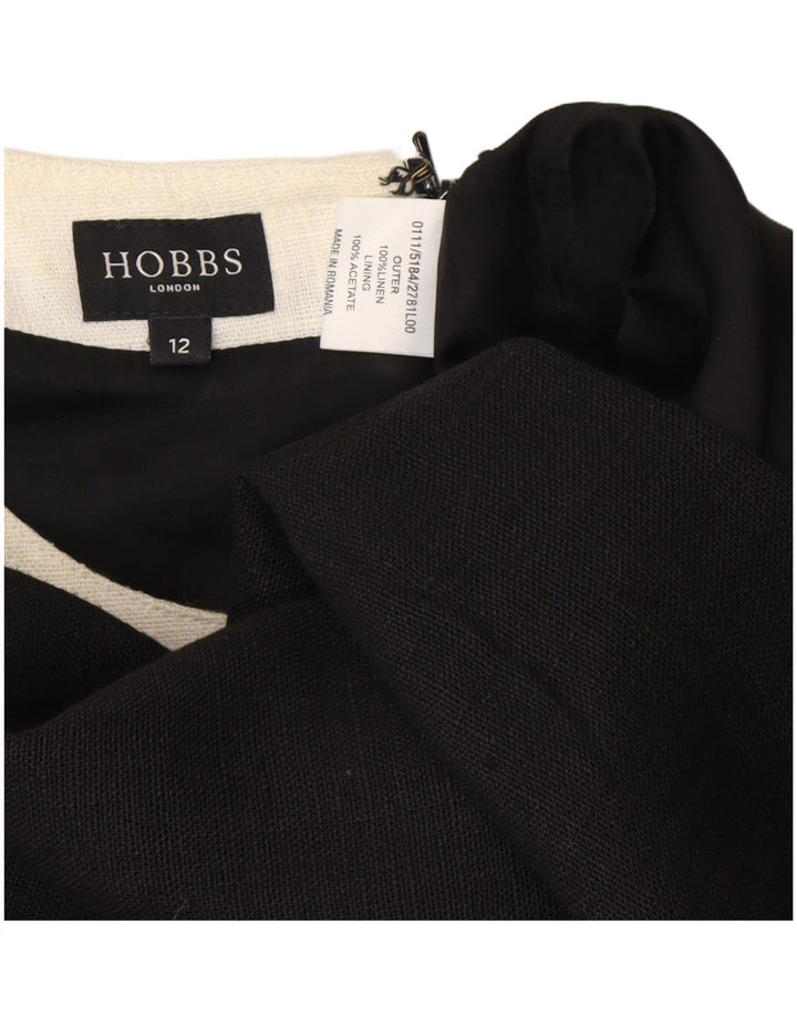 Damska sukienka typu shift HOBBS UK 12, średnia czarna lniana