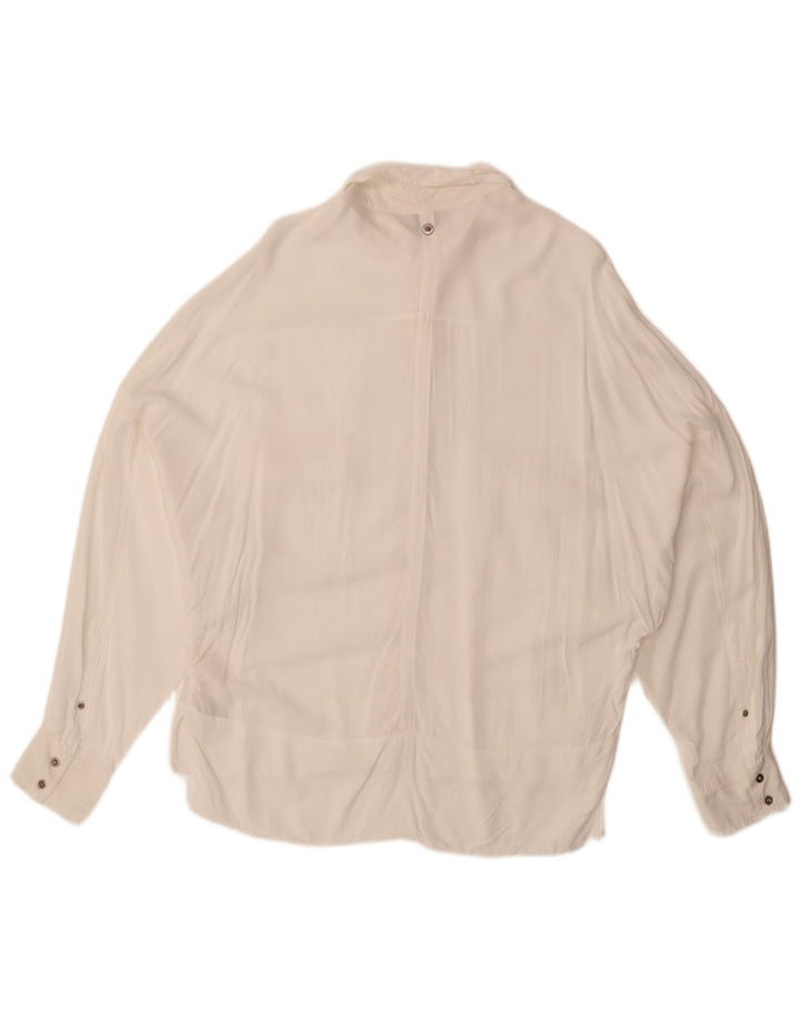 Damska bluzka koszulowa o luźnym kroju DIESEL UK 14 Średni biały sztuczny jedwab