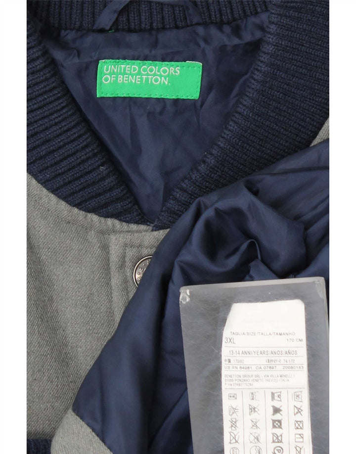 Chłopięca kurtka Benetton z grafiką, 13-14 lat, 3XL, szary poliester
